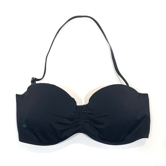 SUNDAZED Other - Tie-back Bandeau Bikini Bathing Suit Top with Removable Neck Strap - Black